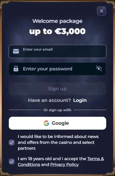 Bolizyn casino registration